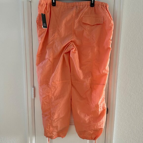 Wild Fable Peach Orange Recycled Nylon Drawstring Cargo Pants L - Picture 3 of 13